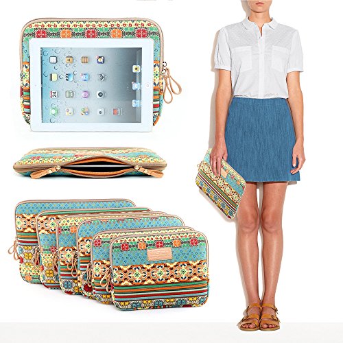 Laptophülle, Original UrCover® Laptop-Tasche aus Leinen im Canvas Bohème Look Netbook iPad Air 2 Laptop-Tasche Notebook Hülle LifeBook-Tasche 10 Zoll - 8
