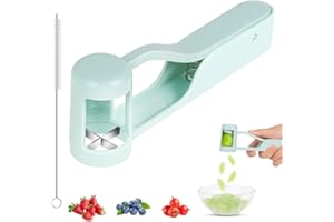 AOOTE Affettatrice per Uva, Affettatrice per Uva per Frutta per Bambini, Strumento per Tagliare Un Quarto Di Frutta e Verdura, per Uva, Ciliegia, Pomodoro, Fragola, Decorazione Torte, Azzurro