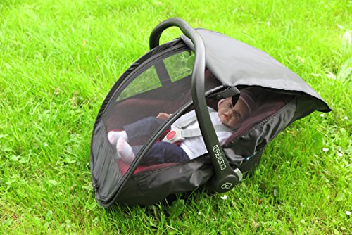 3 in 1 Multifunktionsbezug – Sonnenblende, Regenschutz und Insektennetz in einem, um Ihrem Baby in der Babyschale einen optimalen Schutz zu bieten - 3