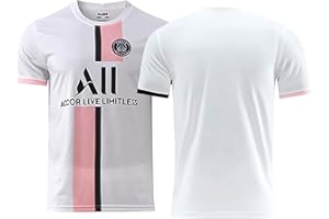 LuvlC PSG Jersey for Adult/Children Unisex Football 2022/23 Soccer Summer Football Clothes Paris Tracksuit Training Short Sleeve Tops Sportswear No.30/10/7/4/11 Clubs Jersey for Men Women