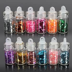 Buy Generic 12x Mini Bottle Glitter Nail Art Powder Tips