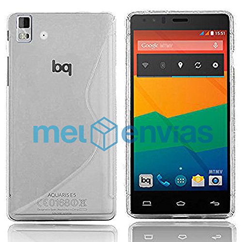 Funda para BQ AQUARIS E5   FNAC PHABLET 2 E5 HD FHD GEL TPU Dise  o S-Line Color TRANSPARENTE