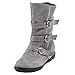 Produktbild OYSOHE Damen Winterschuhe,Frauen Runde Kappe Reißverschluss Flache Reine Farbe Schnalle Halten Warme Wildleder Schneeschuhe Mittlere StiefelGrau36 EU