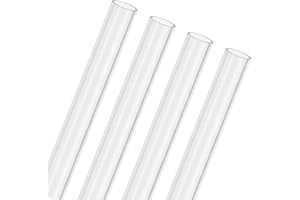 M METERXITY 4-Pack Clear Rigid Acrylic Pipe, 10mm[0.39"] ID x 12mm[0.47"] OD Plastic Round Tube for Water Cooling System/Lamps/Fountains/Aquariums/Display Stand, Acrylic Tubing [305mm/12IN]