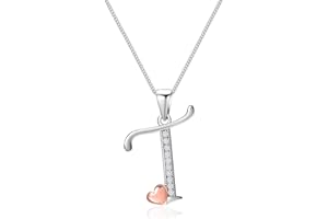 Mesovor 925 Sterling Silver Initial Necklace for Women, Dainty Sterling Silver Letter Cubic Zirconia Necklace Jewelry Gifts for family Mother Sister Wife