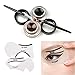 Tinabless 2 in 1 Brown and Black Waterproof Gel Eyeliner Set with Makeup Eyebrow Brush + Cat Eye Liner Stencil