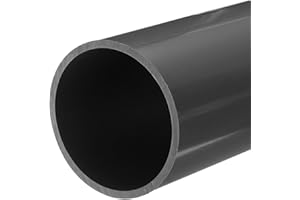 QUARKZMAN PVC-Rohr, rund, 81,4 mm ID, 90 mm OD, 20 cm/8" Länge, hellgrau, hohe Schlagfestigkeit, für Wasserrohre, Bastelarbeiten, Kabelhülle