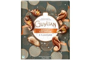 Guylian Advent Calendar 254G. Countdown to Christmas with 24 delicious praline chocolates for each day. Festive countdown, stocking filler, secret santa.Pure Luxury