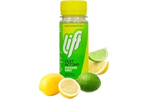 Lift Fast-Acting Glucose Energy Juice Shots, Lemon & Lime, 12 Pack of 60 ml Bottles