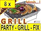 8 x Komplettset Einweggrill Edelstahl Grill Holzkohlegrill Klappgrill Gartengrill Picknickgrill MIT HOLZKOHLE… – Bild 2