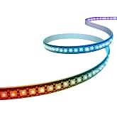 CUQI WS2812B LED Strip, Individually Addressable 5050 SMD 256 RGBIC LED Strip for DIY Design and Home Decoration (144LEDs/1M,