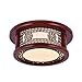 Produktbild Lilamins Im chinesischen Stil Wohnzimmer Licht Massivholz Deckenleuchte runde Schlafzimmer Studie chinesische Lampen Beleuchtung klassischen Holz- Lammfell, 40cm Led