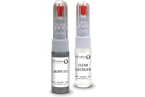 SD COLORS Plata 1E7 compatible con TOYOTA Nuevo Kit de reparación de bolígrafos de pintura de retoque 20 ML SCRATCH CHIP CEPILLO CODE COLOR 1E7 PLATA (PINTURA+LACQUER)