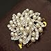 milliongadgets® 2" SILVER FAUX PEARL FLOWER BROOCH DIAMANTE CRYSTAL WEDDING BRIDAL PARTY BROACH