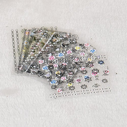 Tefamore 50 Blatt Nail Art Transfer Aufkleber 3D Design Maniküre Tipps Abziehbild Dekorationen - 2