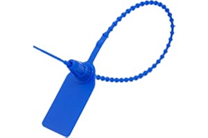 AOMGD 100 Pcs Fire Extinguisher Tags,Security Retail Anti-Theft Self-Locking Shoe Tag,Anti-Tamper Disposable Plastic Seals 250mm Length (Blue )