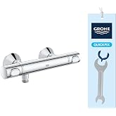 GROHE QuickFix Precision Flow, Shower Thermostat, Water Saving Technology and Eco Control Button, QuickSpanner Installation I