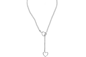 MEKEET 1PCS Slip Chain Necklace Stainless Steel Heart and Sword Necklace Silver Choker Necklaces for Women Clavicle Choker with Heart Pendant Collars for Women Pendant Charms Punk Gothic Necklaces