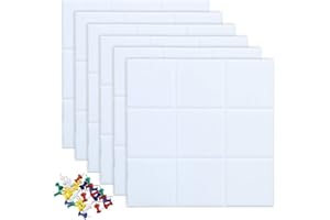 Uoisaiko Gran Corcho Pared Autoadhesivo 30x30 cm - 6 Piezas Tablero de Corcho Fieltro para Oficina Casa - Tablón de Anuncios con 30 Chinchetas para Fotos Notas