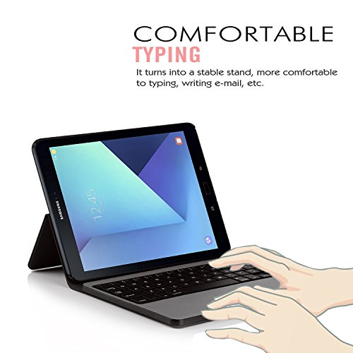 Samsung Galaxy Tab S3 9.7 Tastatur [QWERTZ Tastatur]- IVSO mit Standfunction , Abnehmbare Wireless Bluetooth Tastatur Schutzhülle NUR geeignet für Samsung Galaxy Tab S3 9.7 Tablet-PC, Schwarz - 2