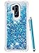Price comparison product image CAIYUNL for LG G7 Case,LG G7 ThinQ Glitter Case Bling Sparkle Flowing Liquid Floating Quicksand Colorful Cute Protective Soft Clear Cover Slim Thin TPU Women Men Luxury Fashion for LG G7 ThinQ -Blue