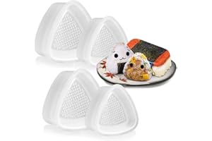 YEAPEAK Onigiri Formen - 4 Stück Dreieck-Sushi-Formen für DIY-Reisbällchen & Bento Dekorieren