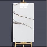 UKAB DEKOR Kendinden Yapışkanlı Esnek K&ouml;p&uuml;k Beyaz Pvc Mermer Panel 60x30 cm Banyo WC Mutfak Gri ve Altın Desenli Mermer 30 x 