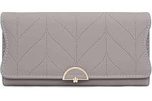 GOUNNU Długa torebka dla kobiet skóra PU, duża pojemność, portfel damski ze skóry PU, portfel dla kobiet z wieloma przegródkami na karty i kieszenią na zamek błyskawiczny, damska torebka kopertówka,