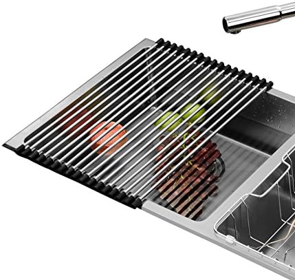 Stainless steel sink dish drying rack,Sink drain rack washbasin drain basket kitchen wash basket accessories-A