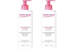 Topicrem Lotion, för Kropp, 500 ml, Paket med 2 | Återfuktar 48 timmar, skyddar huden, krämig konsistens, tillverkad i Frankrike