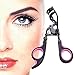 ACEVIVI Black Eyelash Curler with Red Soft Hand Grip -- Silicone Rubber Refill Replacement Pads Included