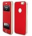 Produktbild PhoneStar Premium Echtleder Apple iPhone 6 Plus, 6s Plus Flip-Cover mit Sichtfenster Schutzhülle mit CNC gefrästen Aluminium - rot