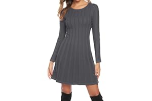 Gyabnw Damska sukienka z dzianiny z golfem, elegancka sukienka zimowa, modna sukienka midi, na czas wolny, koktajl