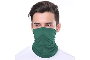 KUNSTIFY Chusta wielofunkcyjna, ochrona jamy ustnej, bandana, dla mężczyzn i kobiet, chusta na szyję, maska na twarz, ochrona ust i nosa, kolor zielony, bawełna, elastyczna, oddychająca, nadaje się do