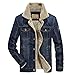 Produktbild Jeansjacke Herren UFODB Winter Denim Jacket GefüTterte Jeans Jacke Mit Fell Mantel Warme Winterjacke Langarm Baumwollmantel Pocket Button Coat Basic