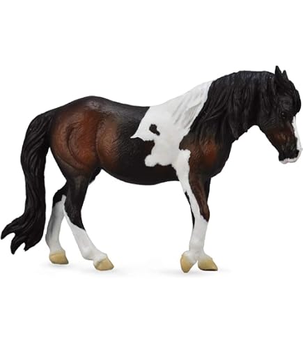 Figurines de faune : jument mustang au galop et son poulain - chevaux