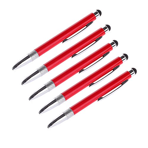 3x, 5x oder 10 Stück Touch Pen Eingabestift Kuli Rubber Touch Pen Stylus für alle Touchscreen Smartphone und Tablet PC Samsung, Galaxy, HTC One, Sony, Xperia, Apple iPhone, Apple iPad, LG