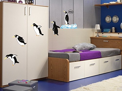 SYGA PVC Vinyl Wall Stickers for Kids Room Self Adhesive Stickers, Penguins