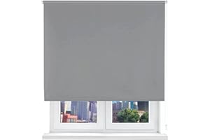 HOME MERCURY- Estor Opaco Enrollable Blackout, Estores térmicos, Persiana Enrollable Blackout para Ventanas. Fácil Instalación (120x180cm, Gris)