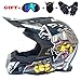 Produktbild WWtoukui Cool War Dog Motocross Helm, Fashion Men and Women Fox Locomotive Racing Kart ATV Off-Road Helm DOT Certified Helmet, Gift (Set of 4),L