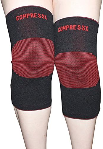 COMPRESSX 15 CM Performance Knee Sleeves - 1 x Pair - Compression Sleeve Support for Running, Jogging, Sports, Joint Pain Relief, Arthritis and Injury Recovery (Small)