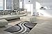 Produktbild Keymura Wohnzimmerteppich im Modernem Design PRADA Teppich mit Hoch-Tief Design Florhöhe 15 mm Farbe: Silber / Natur / Schwarz Größe: 200x290 cm