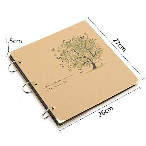 Mohoo Fotoalbum DIY Retro Fotoalben Lederprägung handgemacht Mit 30 Karten 12 Zoll Geschenk für Muttertag - 4