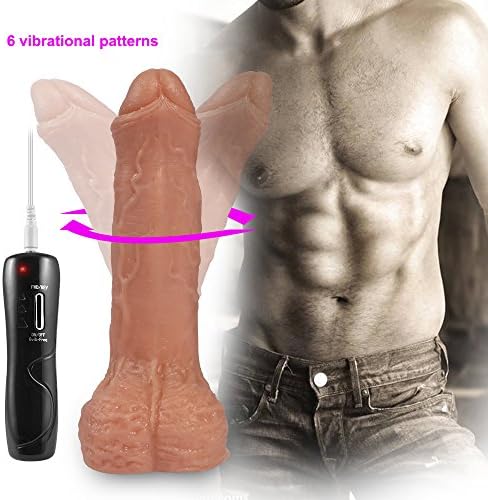Powerful D-ildo with 6 Vibrations Frequency and 360 Degree Rotation, 18 cm Realistic V-ibrator with a 13.5 cm Length Insertable - S-ex To-ys for Women and Couple