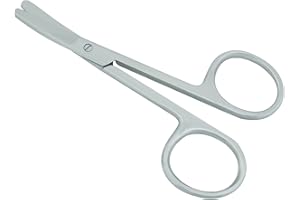 Spire Tools ® Baby Children's Kids Nail Scissors Safe Women Ladies toenails Manicure Multi-Purpose Stainless Steel Cuticle Pedicure Beauty Men Grooming Kit, Eyebrow, Eyelash, Dry Skin Curved Blade