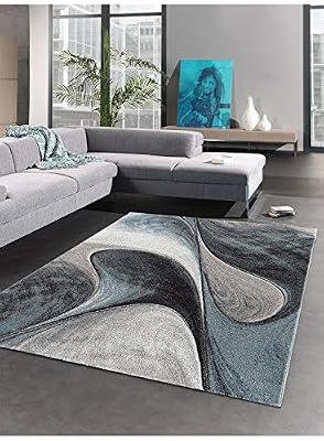 Unamourdetapis - Tapis MADILA Tapis de salon Moderne design bleu 120 x 170 cm