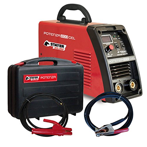 Stayer Welding Potenza 200 CEL - Saldatrice inverter ad elettrodo MMA, potenza assorbita al 60%, elettrodo da 5 mm, 200 A, 6 kVA, 6 kg