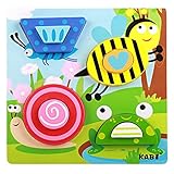 3d puzzle woodcraft construction kit INTERACTIVO Ogquaton Cartoon Wood 3D Tridimensional Jigsaw Puzzle Building Blocks Juguetes Aprendizaje temprano Juguetes educativos Insectos Durables y útiles