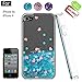 Produktbild Atump iPhone 4 / 4S Glitzer Handyhülle mit HD Folie Schutzfolie, Schutzfolie Cover TPU Bumper Silikon Flüssigkeit Treibsand Schutzhülle für iPhone 4 / 4S Handy Hüllen Blue