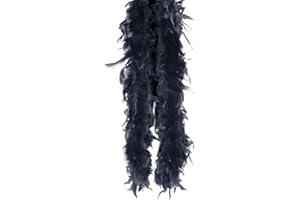 Uposao Boa à Plumes De Marabout Pelucheuses Accessoire De Déguisement, Boa Plumes De Guirlande Noël pour Charleston, Années 20, Flapper, Carnaval, Fête à Thème, 50g, 2m